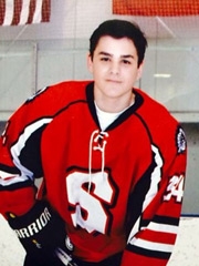 David in his hockey uniform