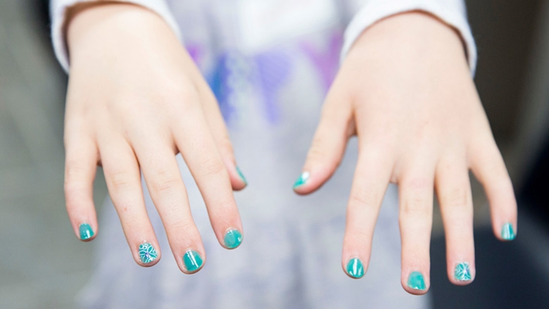 Manicured fingernails