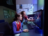 two technicians reading ultrsound