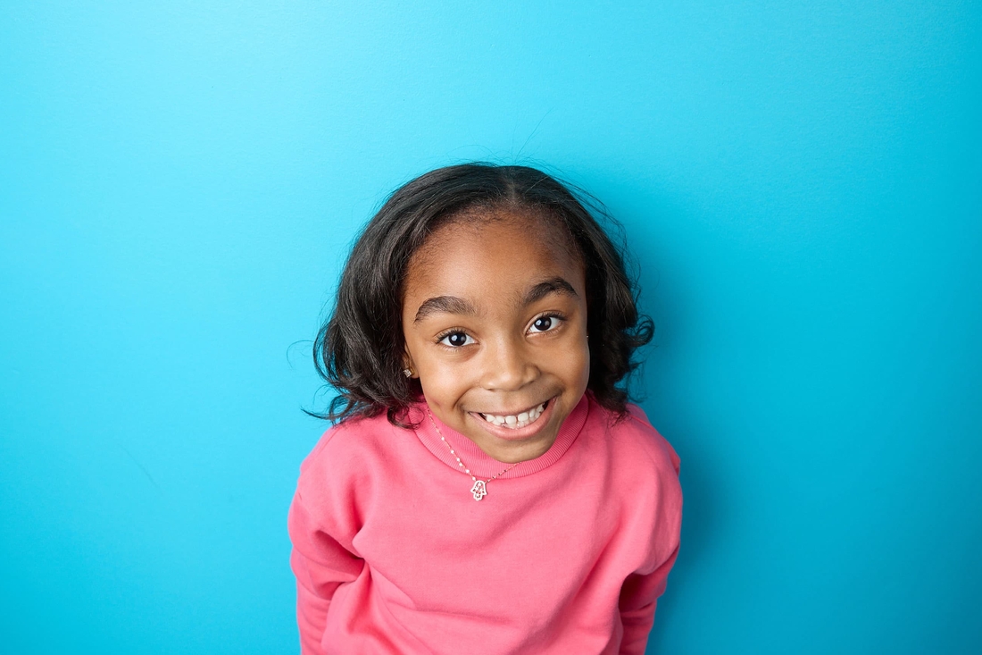 Closeup of young girl smiling