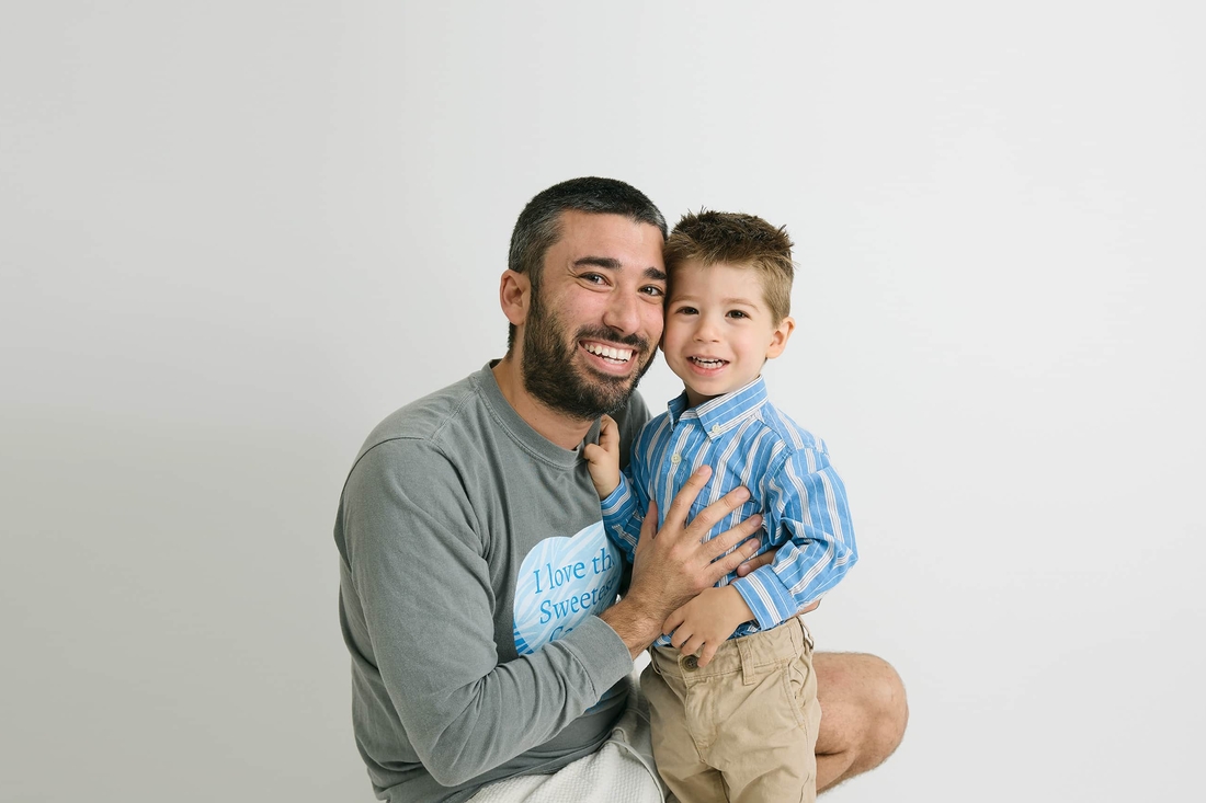 Father with his son smiling