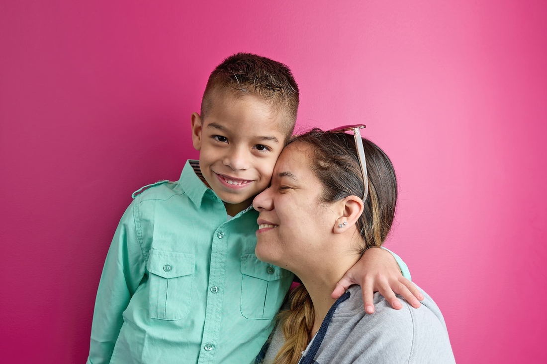 CHOP patient and mother smiling together