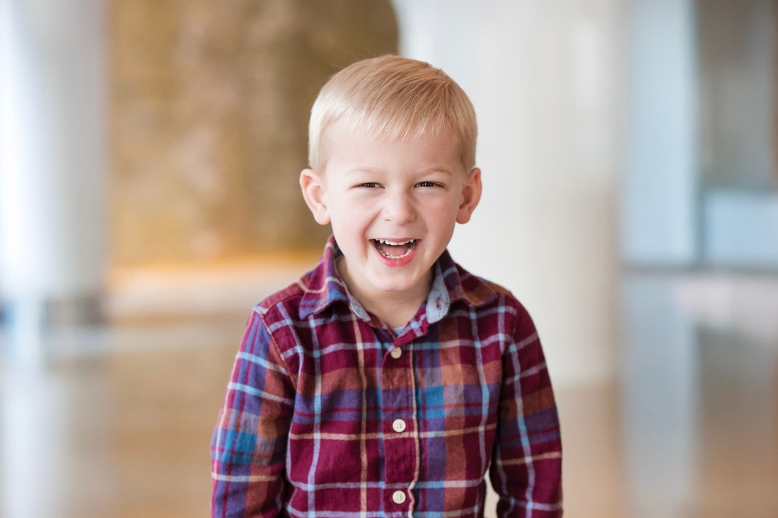 Young boy smiling
