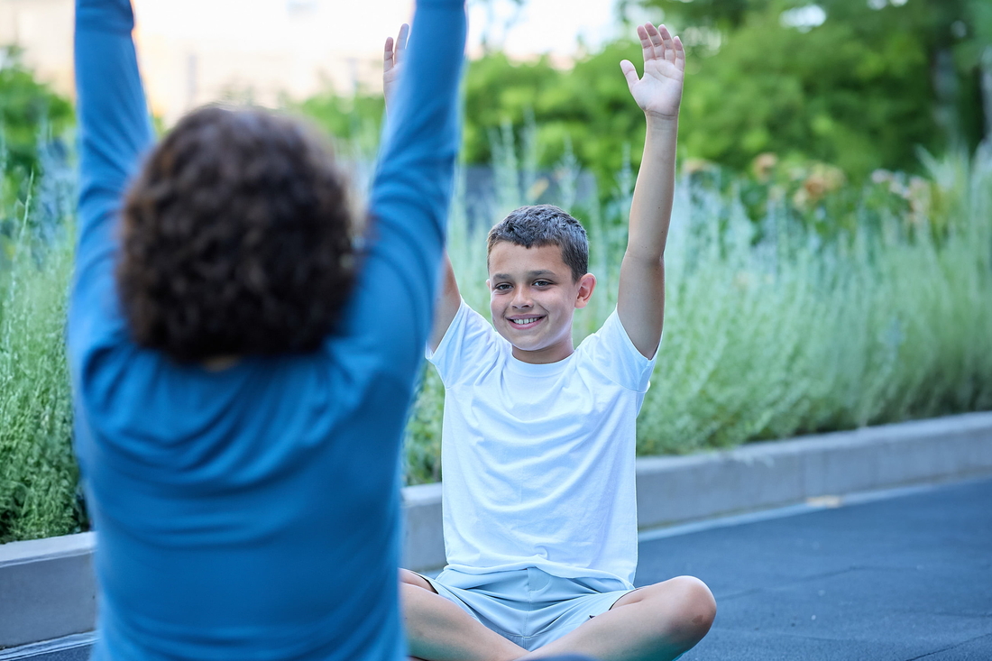 Boy doing yoga
