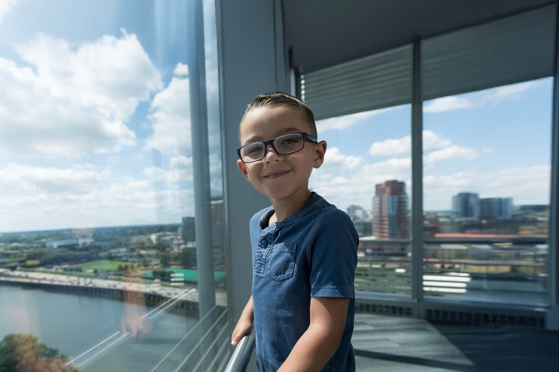 Young boy smiling