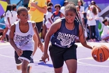 Kids playing basketball