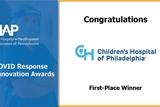 CHOP Receives First Place Award for COVID-19 Response CHOP Receives First Place Award for COVID-19 Response