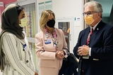 Three people talking with mask on Three people talking with mask on