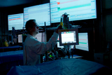 Marcus Davey, researcher, in the lab