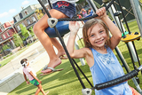 Girl playing on playground