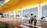 Computer rendering of the new inpatient tower vestibule