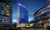 Computer rendering of Roberts Children’s Health illuminated at night
