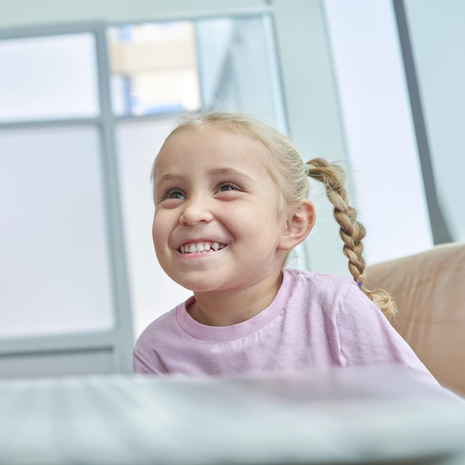 young girl smiling