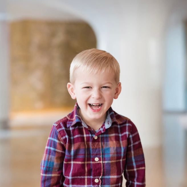 Young boy smiling