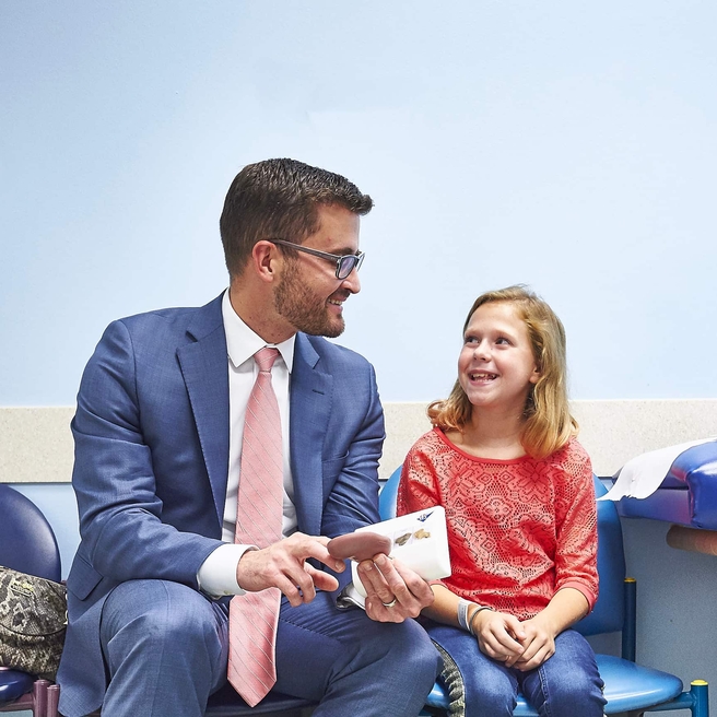 Physician with patient