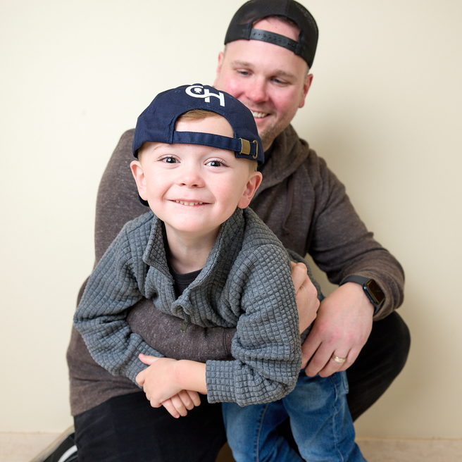 dad and son with veo-ibd