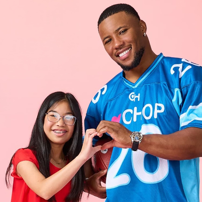 Uniting for our new I ❤ CHOP event! - Saquon Barkley with patient