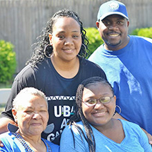 Indya with her family