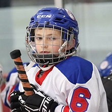 Brandon in his hockey uniform