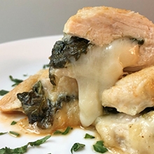Stuffed chicken with Swiss and spinach