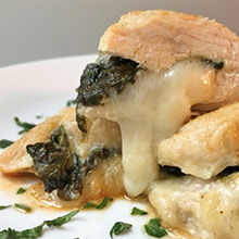 Stuffed chicken with Swiss and spinach