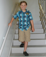 Walking down the stairs