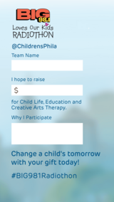 Social media template with team name, fundraiser goal and reason for participation