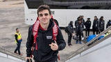 Max boarding the team plane