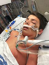 Marco in intensive care in the hospital