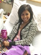 Aliya in hospital bed