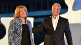 Madeline Bell with Eagles Chairman Jeffrey Lurie