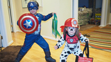 Mariella with her brother at halloween