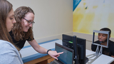 photo of a football player getting undergoing a test