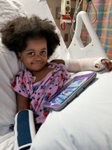 Skylar recovering from surgery