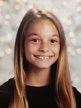 Young girl macrodactyly patient school photo