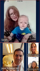 Screenshot of telehealth visit