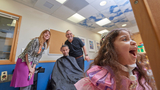 Salon services excited girl