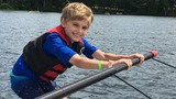 Shane waterskiing