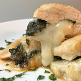 Stuffed chicken with Swiss and spinach