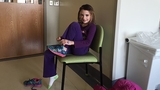 Julia in a hospital room