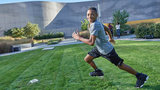 William running outside