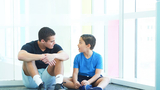 boys talking basketball