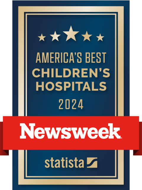 Badge reflecting recognition as an America's Best Children's Hospital by Newsweek