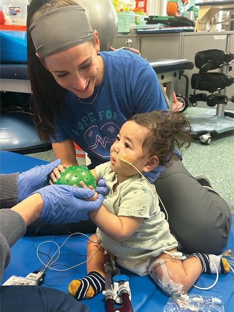Brice with therapist