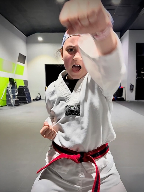 Lillian doing karate