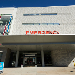 Emergency department entrance at Middleman Family Pavilion in King of Prussia.