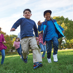 Kids are running.