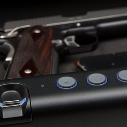 Gun sitting in electronic safe Gun sitting in electronic safe