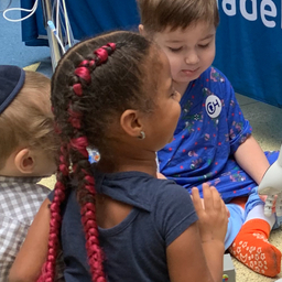 Nao Robot kids with robot