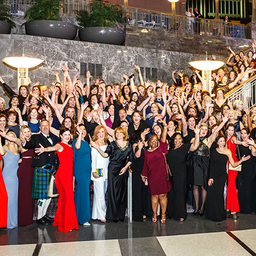 Group photo of nurses with Madeline Bell